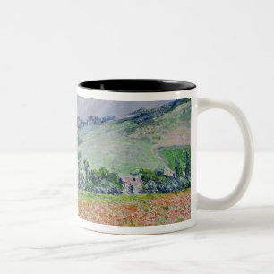 Caneca De Café Em Dois Tons Claude Monet o campo da papoila perto de
