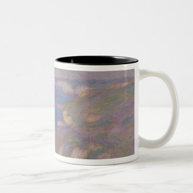 Caneca De Café Em Dois Tons Claude Monet | os penhascos aproxima Dieppe (Direita)