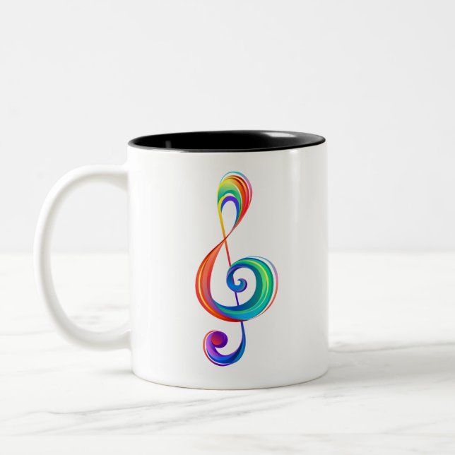 Caneca De Café Em Dois Tons Clef (trecho de arco-íris) (Esquerda)