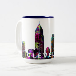 Caneca De Café Em Dois Tons Cleveland, Ohio em grafite