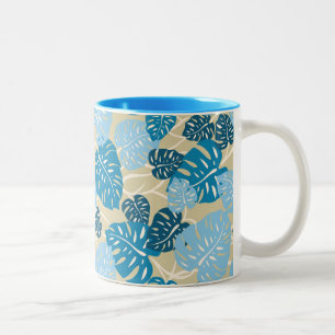 Caneca De Café Em Dois Tons Cliff Hanger Havaiana Monstera Leaf