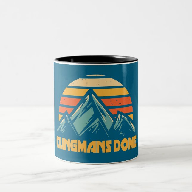 Caneca De Café Em Dois Tons Clingmans Dome Retro Turquoise (Centro)