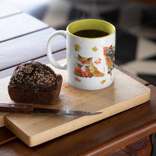 Caneca De Café Em Dois Tons Clipe de Animais de Corte de outono