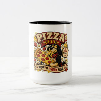 Caneca De Café Em Dois Tons Clube da Pizza Personalizado Amante de Pizza Engra