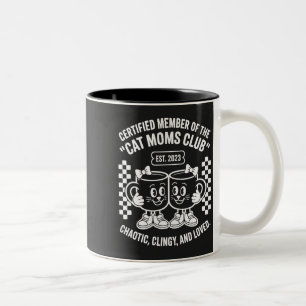 Caneca De Café Em Dois Tons Clube de Mães de Gato Certificadas Caótico Carinho