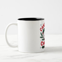 Caneca De Café Em Dois Tons Clube de Natal do Bastão de Doces Festa de Fim de