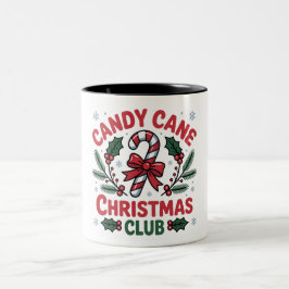 Caneca De Café Em Dois Tons Clube de Natal do Bastão de Doces Festa de Fim de