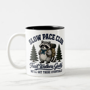 Caneca De Café Em Dois Tons Clube de Ritmo Lento Design de Camping de Guaxinim