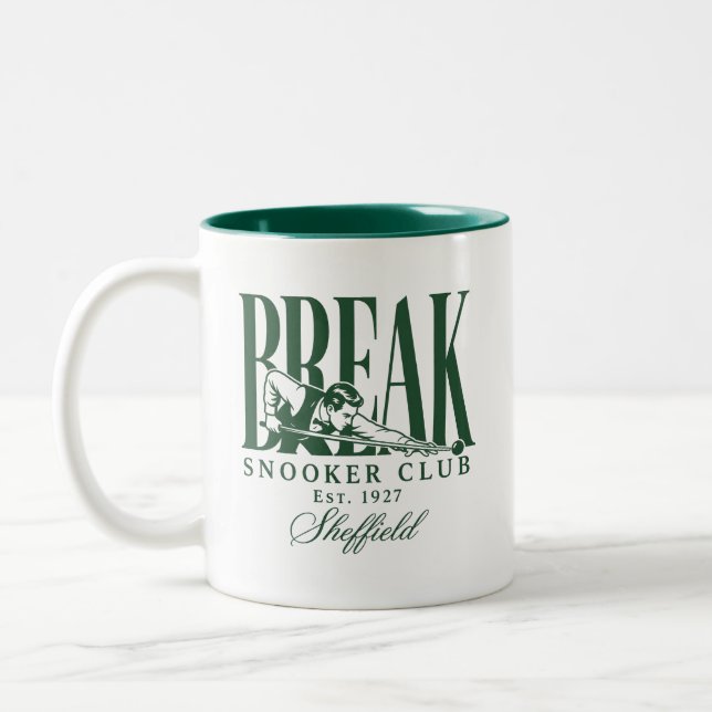 Caneca De Café Em Dois Tons Clube de Snooker Break Sheffield Est 1927 (Esquerda)