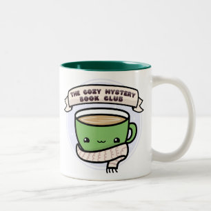 Caneca De Café Em Dois Tons Clube do Livro Misterioso Cozy