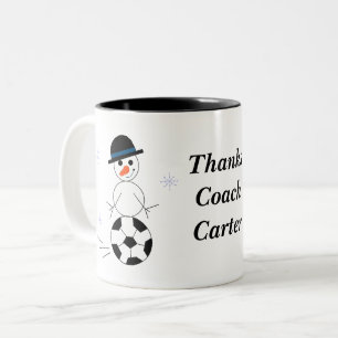 Caneca De Café Em Dois Tons Coach Café Snowman Feriado
