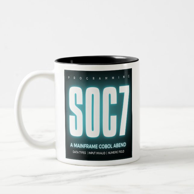 Caneca De Café Em Dois Tons Cobol Programação Abend Soc7 (Esquerda)