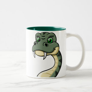 Caneca De Café Em Dois Tons Cobra dos desenhos animados