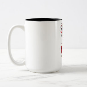 Caneca De Café Em Dois Tons Cobra Feroz com Caracteres Chineses – Dragão Asiát