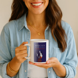 Caneca De Café Em Dois Tons Cobrir de Livro   Lançamento do livro de Promocio