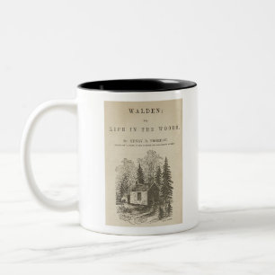 Caneca De Café Em Dois Tons Cobrir do Livro Walden Vintage
