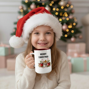 Caneca De Café Em Dois Tons Cocoa de Natal Aconchegante
