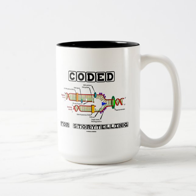 Caneca De Café Em Dois Tons Codificado para a narração (réplica do ADN) (Direita)