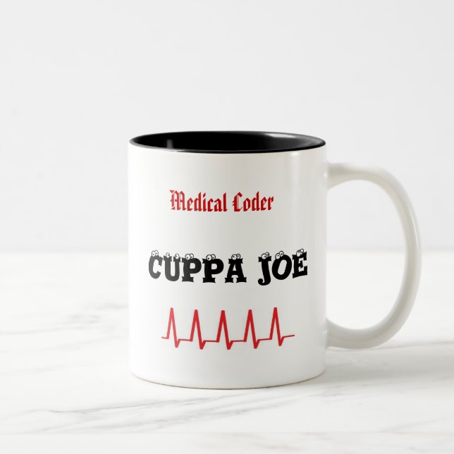 Caneca De Café Em Dois Tons Codificador médico Cuppa Joe (Direita)