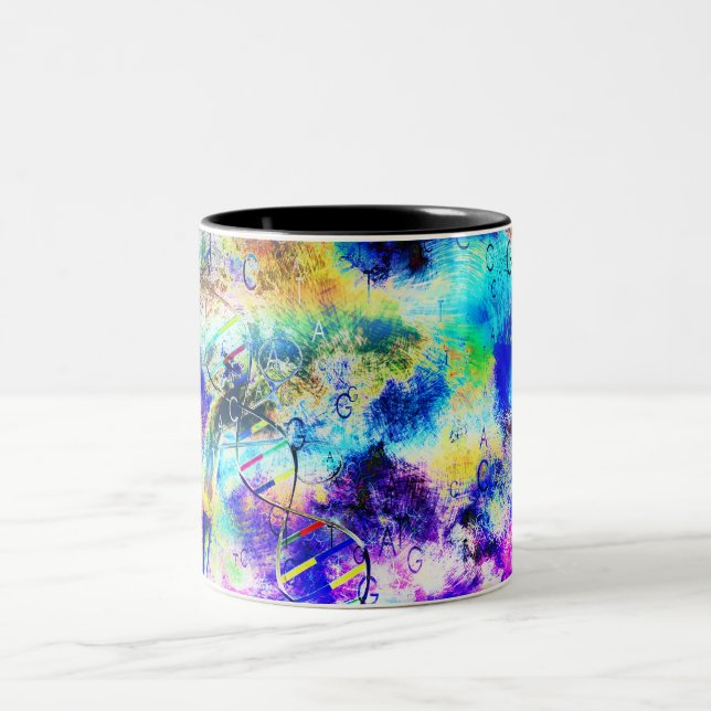 Caneca De Café Em Dois Tons Código de arte do DNA (Centro)