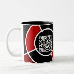 Caneca De Café Em Dois Tons código marrom do bullseye QR