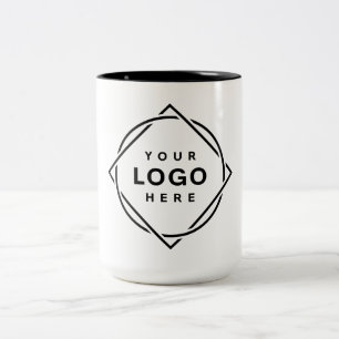 Caneca De Café Em Dois Tons Código QR preto elegante e elegante