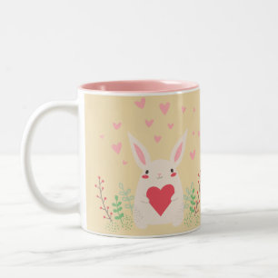 Caneca De Café Em Dois Tons Coelho adorável