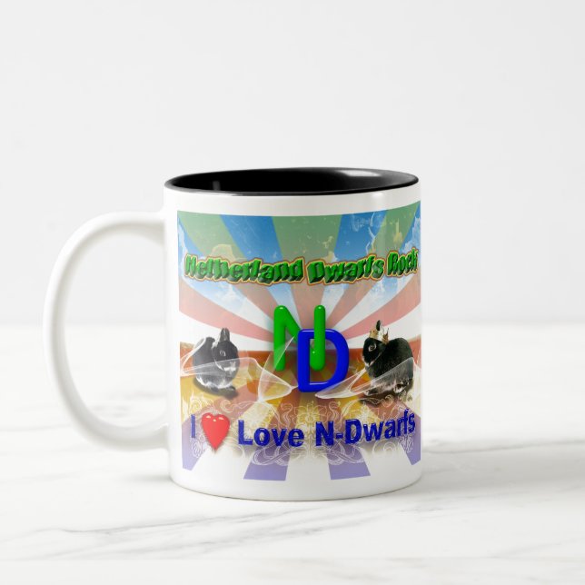 Caneca De Café Em Dois Tons Coelho Anão da Holanda (Esquerda)