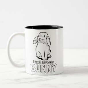Caneca De Café Em Dois Tons Coelho Bonito Adoro Meu Coelhinho
