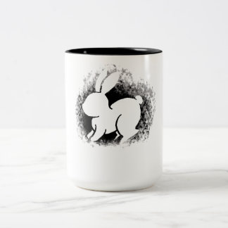 Caneca De Café Em Dois Tons Coelho Branco