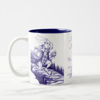 Caneca De Café Em Dois Tons Coelho Branco Atrasado Tardio Café Data Do Café Te