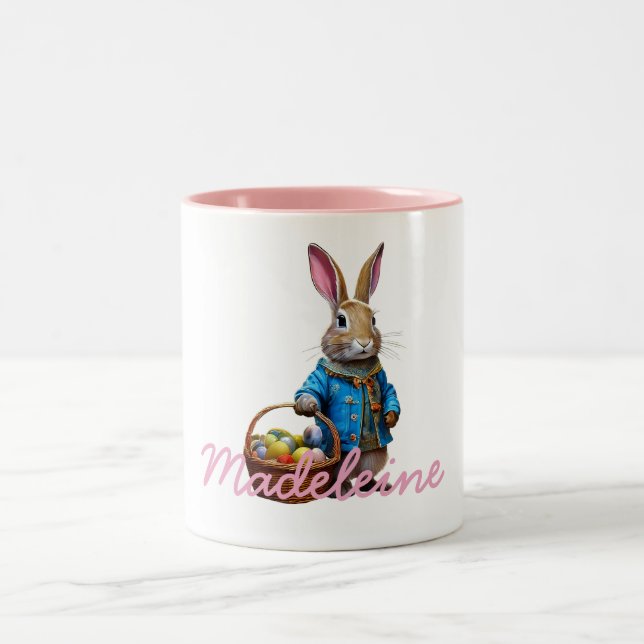 Caneca De Café Em Dois Tons Coelho da Páscoa  (Centro)