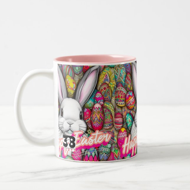 Caneca De Café Em Dois Tons Coelho da Páscoa (Esquerda)