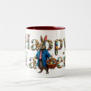 Caneca De Café Em Dois Tons Coelho da Páscoa