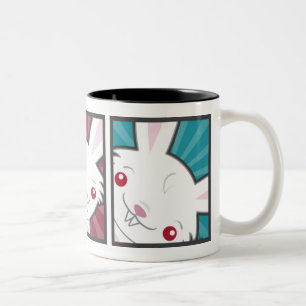 Caneca De Café Em Dois Tons Coelho de coelho bonito do vampiro Kawaii (branco)