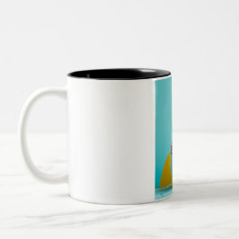 Caneca De Café Em Dois Tons coelho de ovo de Páscoa