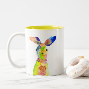 Caneca De Café Em Dois Tons Coelho de Páscoa fofo