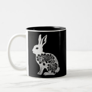 Caneca De Café Em Dois Tons Coelho do Dia de Páscoa