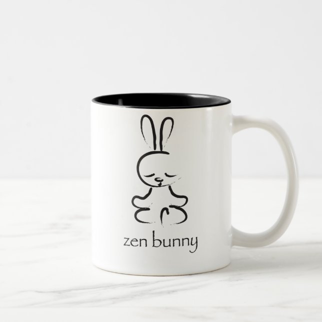 Caneca De Café Em Dois Tons Coelho do zen (Direita)