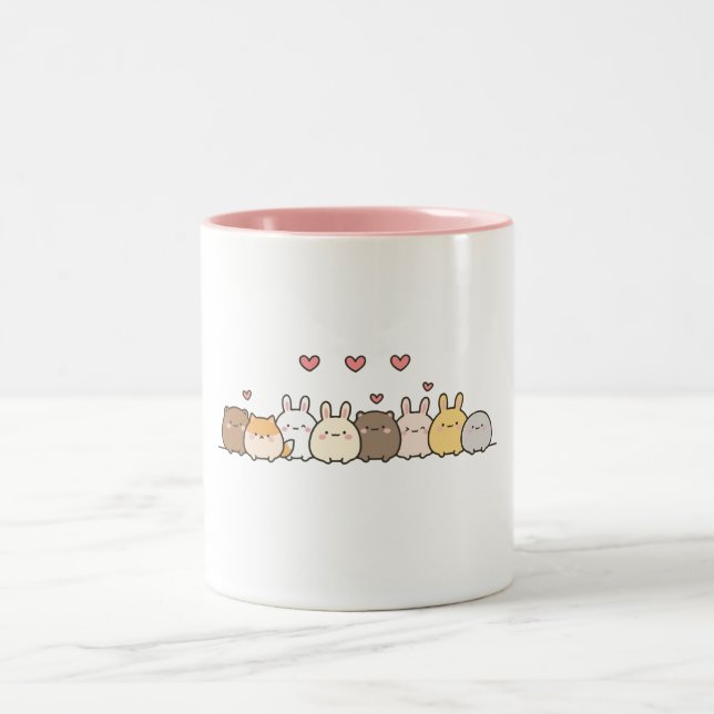 Caneca De Café Em Dois Tons Coelho engraçado (Centro)