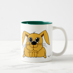 Caneca De Café Em Dois Tons Coelho Gordo Bonito