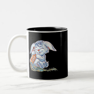 Caneca De Café Em Dois Tons Coelho Motif Coelho 1