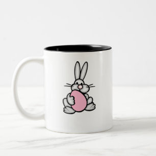 Caneca De Café Em Dois Tons Coelho que guardara uma luz - ovo cor-de-rosa