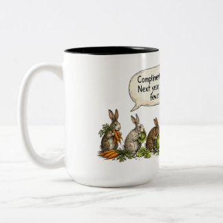 Caneca De Café Em Dois Tons Coelho sarcástico engraçado vs Citação do jardinei