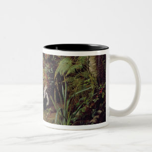 Caneca De Café Em Dois Tons Coelhos dispersos