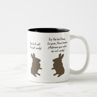 Caneca De Café Em Dois Tons Coelhos do feijão de geléia de Brown