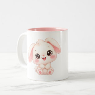 Caneca De Café Em Dois Tons Coelhozinho Bebê Sonolento