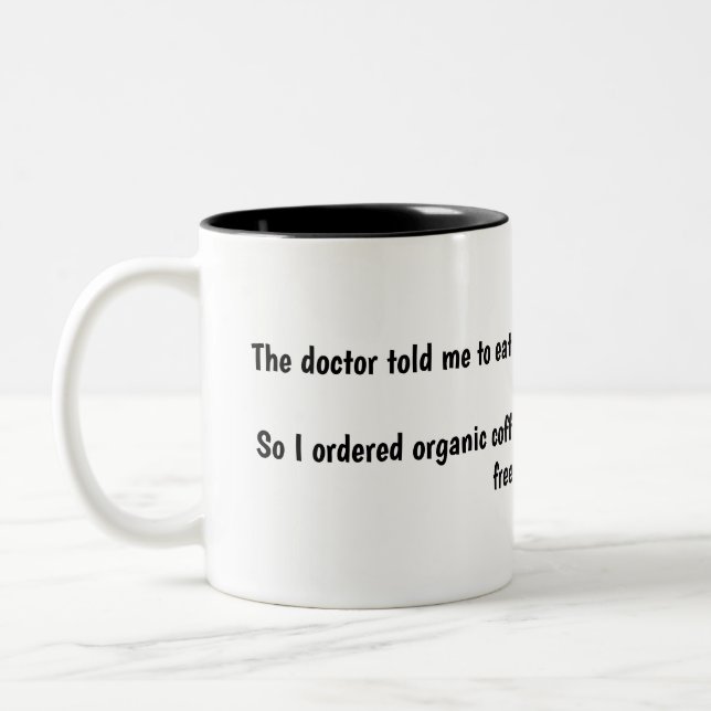 Caneca De Café Em Dois Tons Coffee-and-doughnuts humor (Esquerda)