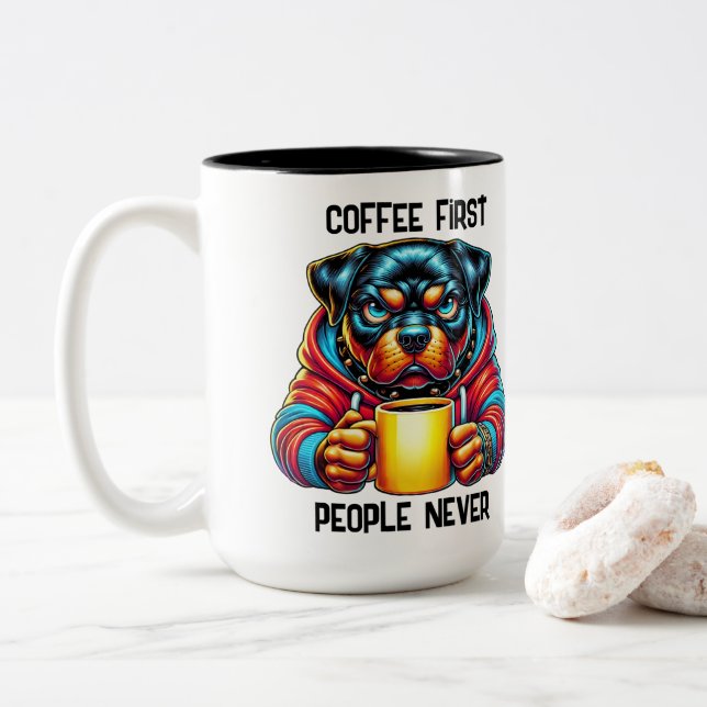 Caneca De Café Em Dois Tons Coffee First  (Com Donut)