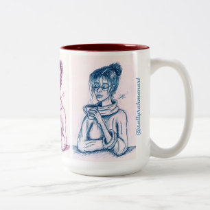Caneca De Café Em Dois Tons Coffee Girl Mug
